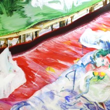 前川ひな/Hina Maekawa 《The Princess on the Glass Hill》2017, 112x145.5cm, oil and acrylic on canvas
