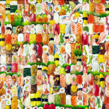 カラフルパネル/colorful panel, 2010, 91x116.7cm, 35 7/8x46in., natural mineral pigment, dyed mud pigment, white pigment, Indian ink, animal glue and Japanese paper on panel