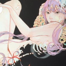 米満彩子/Ayako Yonemitsu《私は少しずつ失っていく》 2017, 38×45.5cm, acrylic on panel with Japanese paper