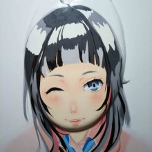 竹馬紀美子/Chikuma Kimiko 《Pop Girl》 2018, 91x65.2cm, oiil and gesso on panel