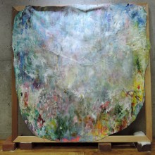 小久江峻/Ogue Syun《色の受け方/How to receive collar》 2018, 可変, Oil paint on canvas