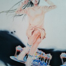 竹馬紀美子/Chikuma Kimiko 《Challenge#1》 2019, 41x27.3cm, oil on canvas